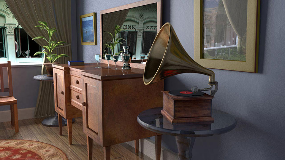 gramophone 3D model