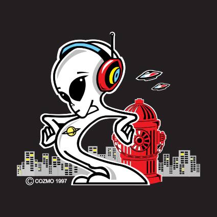 cozmo alien headphones t-shirt graphic