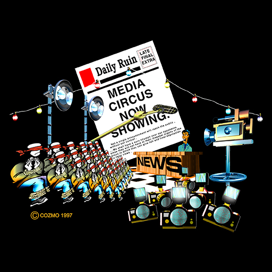 cozmo media circus t-shirt graphic