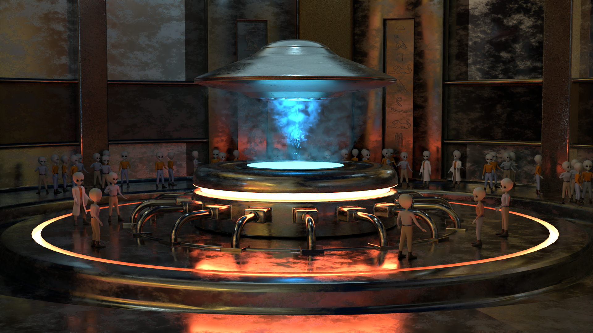 ufo and aliens 3D model