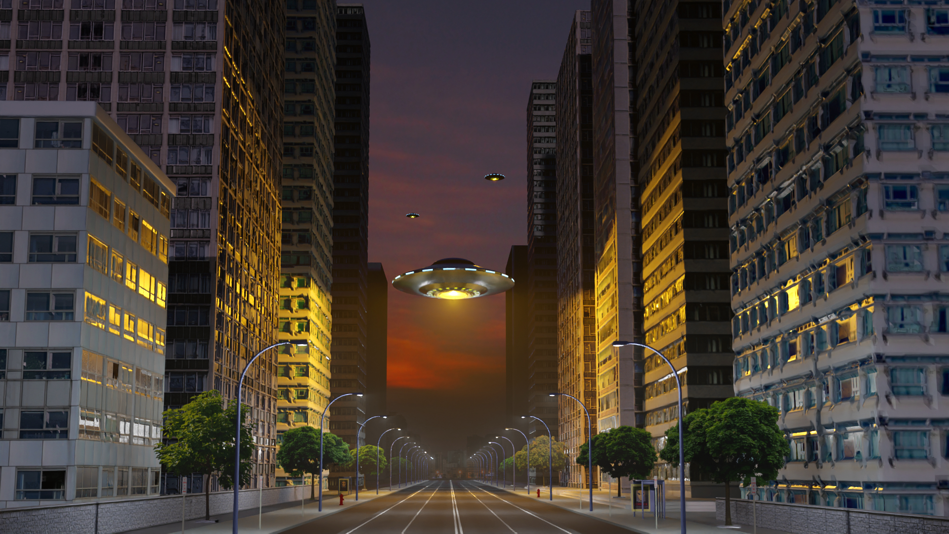 ufo in street 3D model